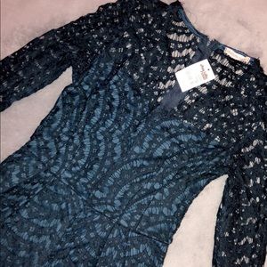 Charlotte Russe’s Lace Turquoise Romper Size M